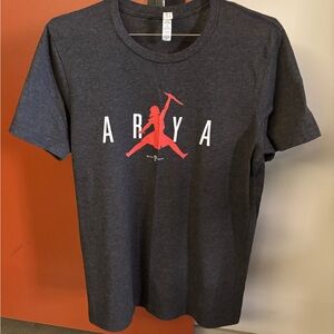 Arya Stark ‘Air Arya’ Game of Thrones Charcoal T-Shirt Size Medium